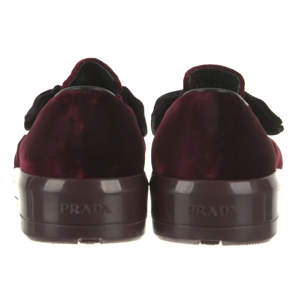 PRADA Velvet Bow Accents Loafers Women's Size: 7 IT 37 (EXCELLENT CONDITION) - Picture 4 of 7